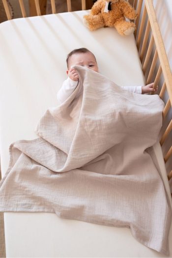 EIFIN Muslin Blanket & Throw Set 3-Piece 100% Cotton Oeko-Tex Certified 80x70 cm