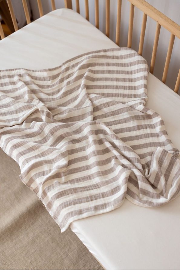 EIFIN Muslin Blanket & Throw Set 3-Piece 100% Cotton Oeko-Tex Certified 80x70 cm