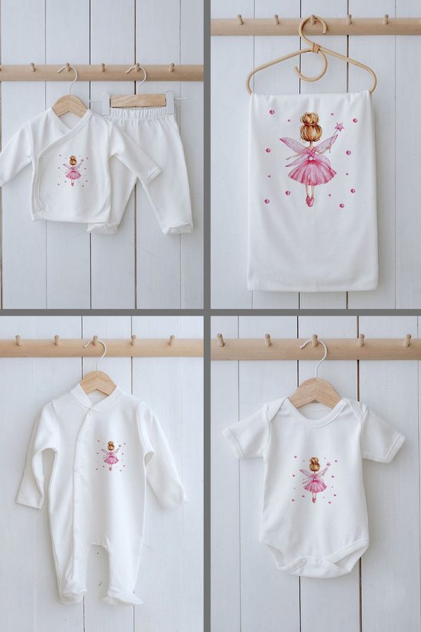 Tuğba Swan Organic 11-Piece Baby Hospital Set - Pink Fairy