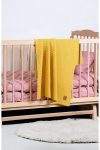 LITTLE DEDI Alina Knitted Baby Blanket, Soft Lightweight Swaddle Cover, Mustard 80x100 Cm