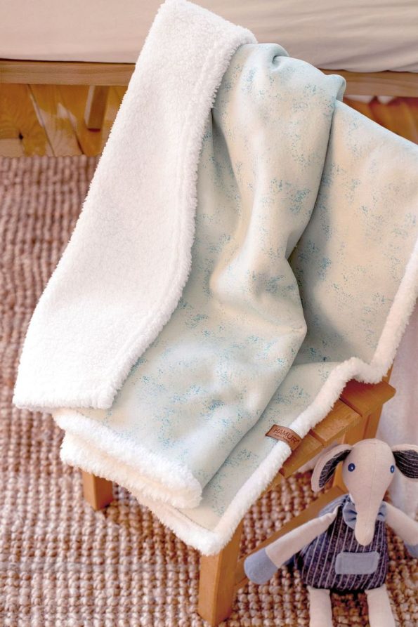 HAMUR Fluffy Baby Blanket 80x100 Cm Solid Sage Green