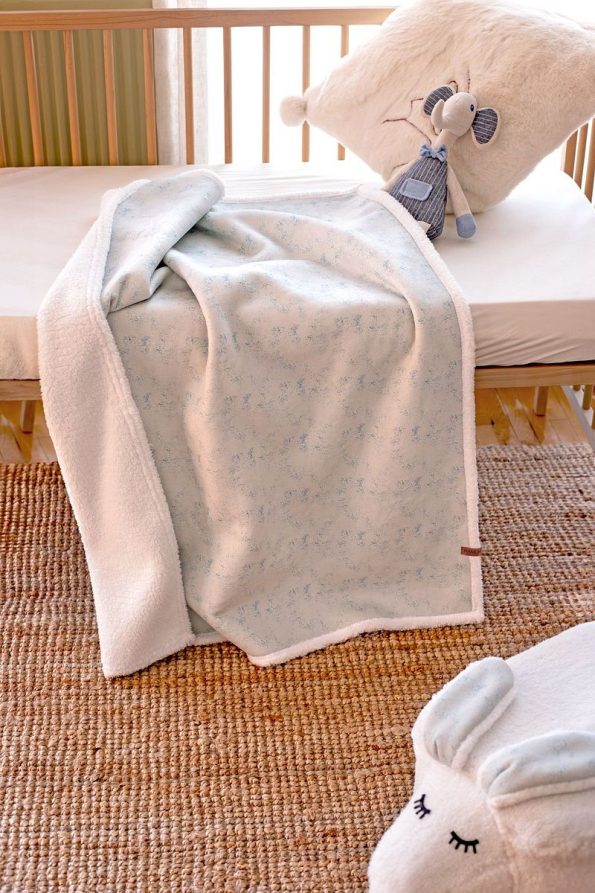 HAMUR Fluffy Baby Blanket 80x100 Cm Solid Sage Green