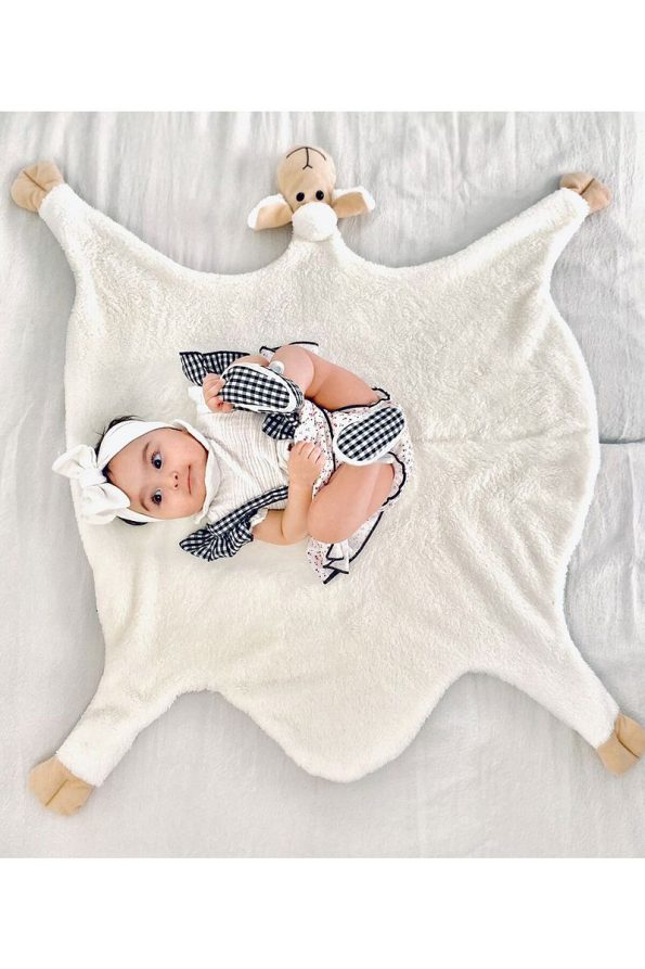 Modakids Cream Cute Lamb Baby Blanket