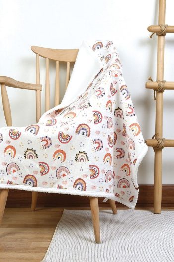 HAMUR Fluffy Baby Blanket 80x100 Cm Sky Pink Sheep Wool Blanket