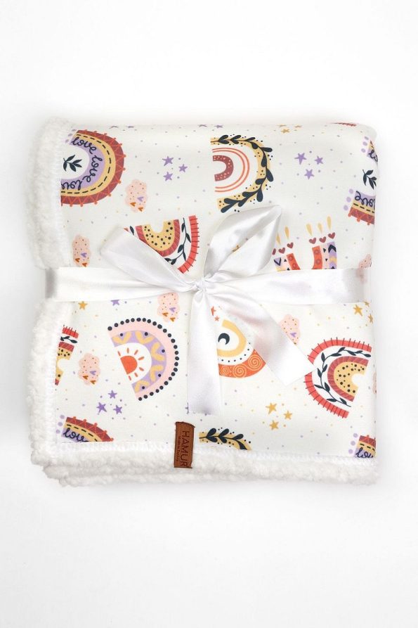HAMUR Fluffy Baby Blanket 80x100 Cm Sky Pink Sheep Wool Blanket