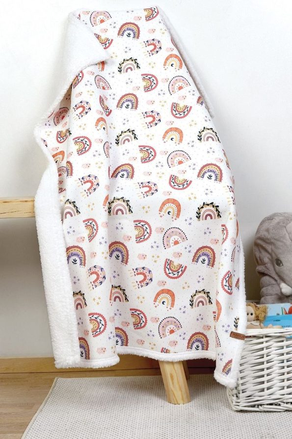 HAMUR Fluffy Baby Blanket 80x100 Cm Sky Pink Sheep Wool Blanket