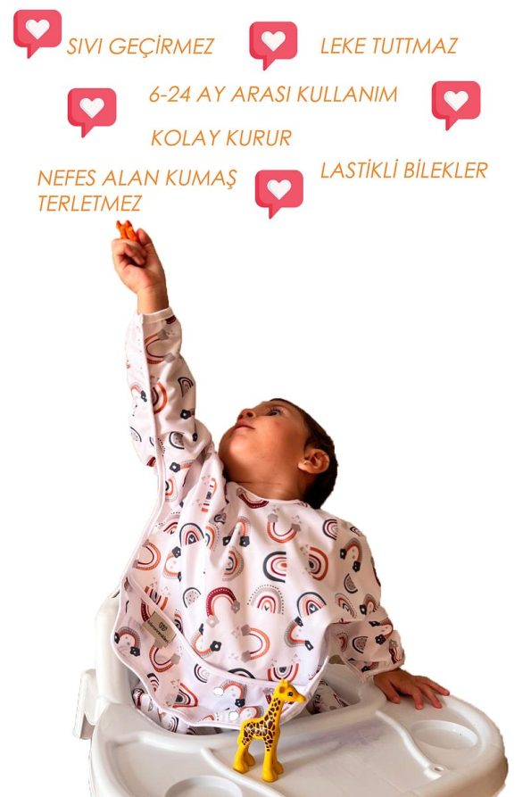 Lulu's Colors Waterproof Easy-Clean Long Sleeve Activity and Feeding Bib 6-24 Months