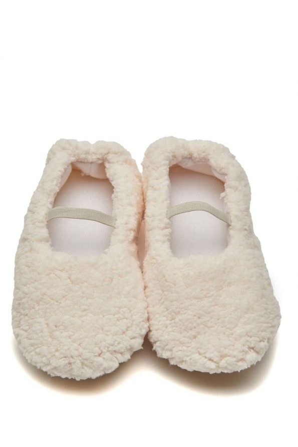 First Step Faux Wool Plush Cream Slippers and Baby Booties