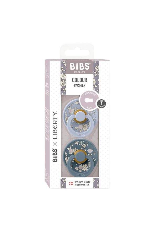 Bibs X Liberty Colour Duo Capel - Dusty Blue 0-6 Months
