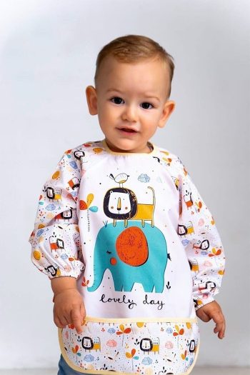 Cherub Baby Cute Elephant and Lion Boys' Waterproof Activity Bib