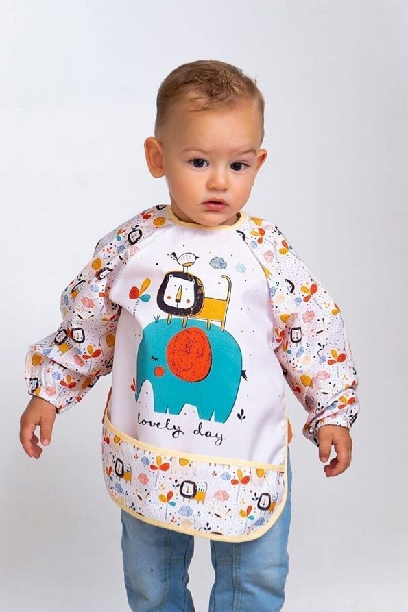 Cherub Baby Cute Elephant and Lion Boys' Waterproof Activity Bib