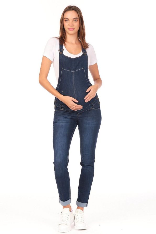 BUSA Maternity Dungarees in Blue