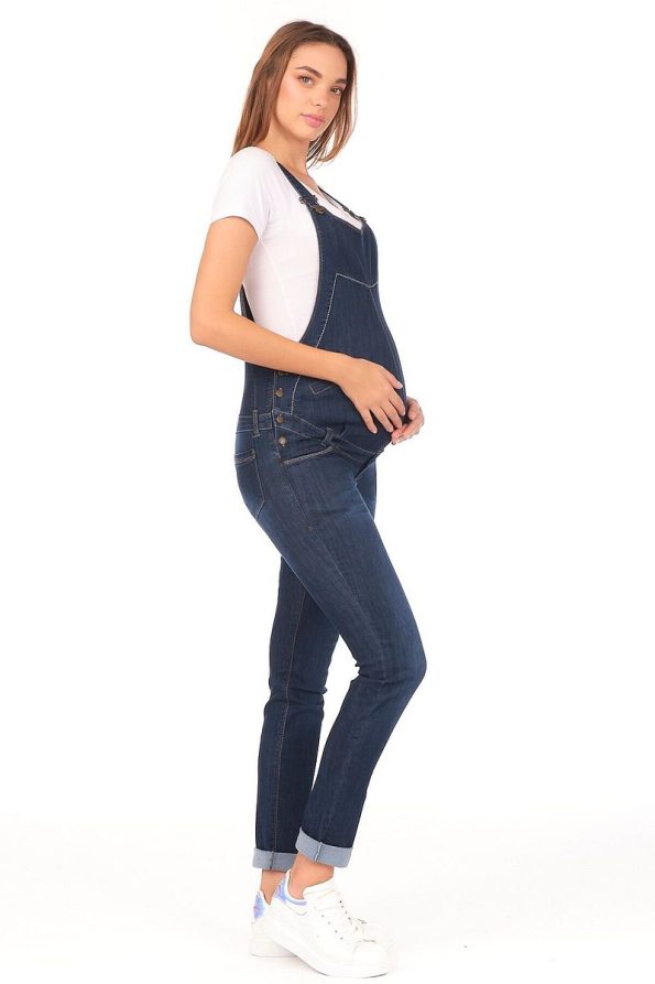 BUSA Maternity Dungarees in Blue