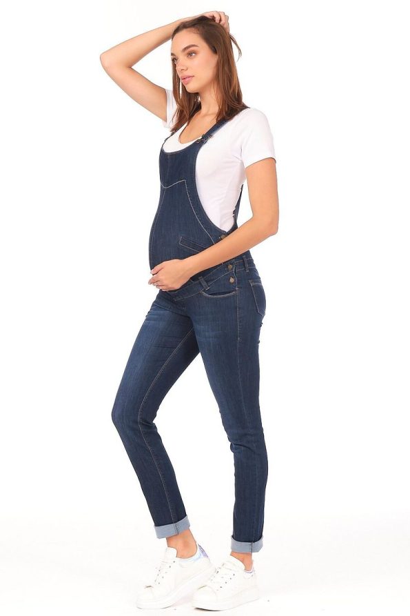 BUSA Maternity Dungarees in Blue