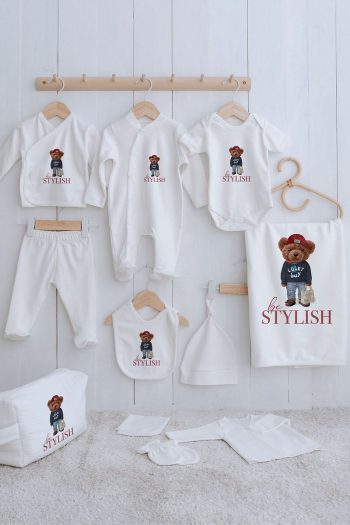 Tuğba Swan Organic 11-Piece Hospital Set - Pure Baby - Sporty Bear