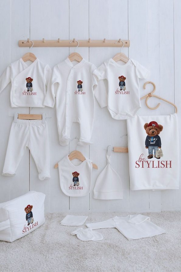 Tuğba Swan Organic 11-Piece Hospital Set - Pure Baby - Sporty Bear