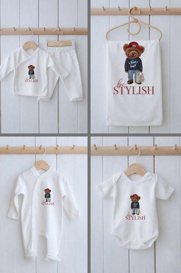 Tuğba Swan Organic 11-Piece Hospital Set - Pure Baby - Sporty Bear