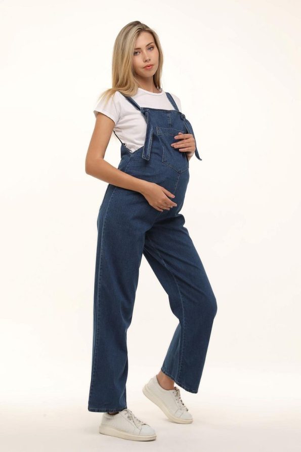 Luvmabelly Myra Denim Maternity Overall - Blue