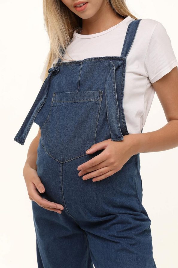 Luvmabelly Myra Denim Maternity Overall - Blue