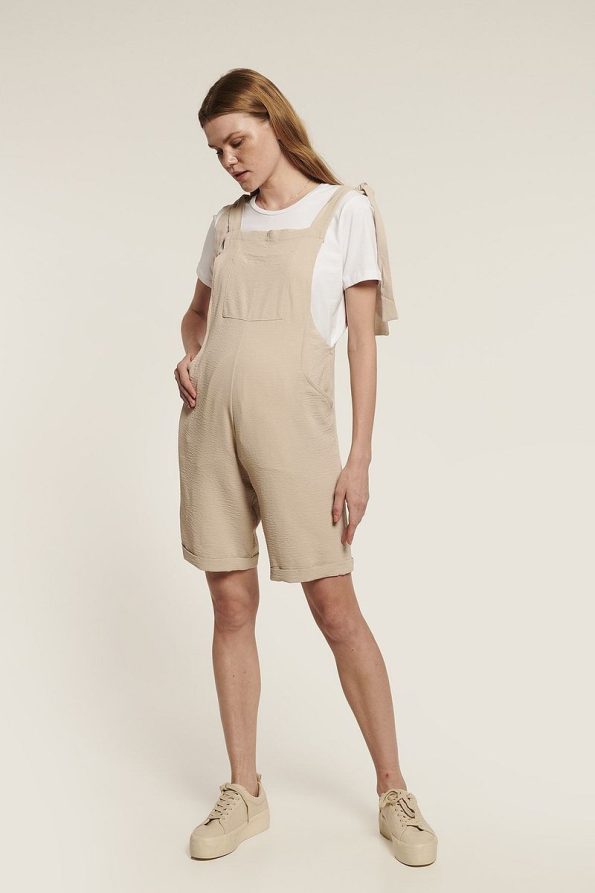 Lyn Mama JANIE Adjustable Strap Short Maternity Dungarees