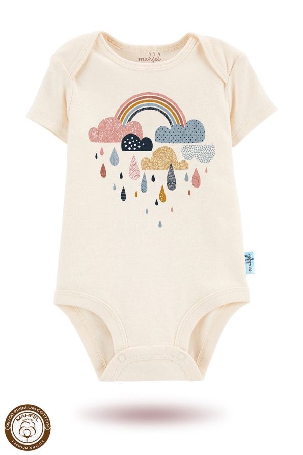 MAHFEL 2-Pack 100% Organic Cotton Printed Baby Bodysuits