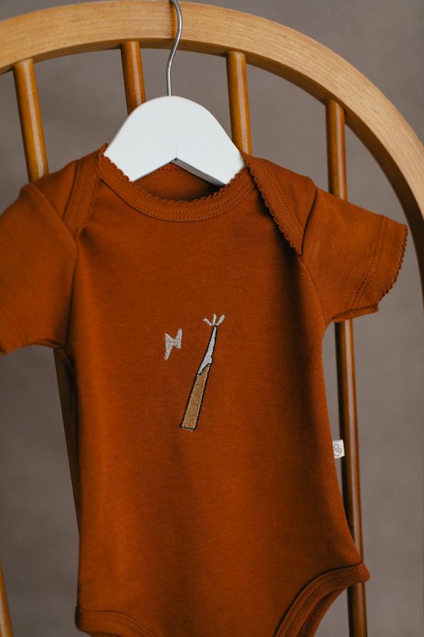 Ilays Beauty Premium Embroidered Baby Snap-Button Short Sleeve Bodysuit Set