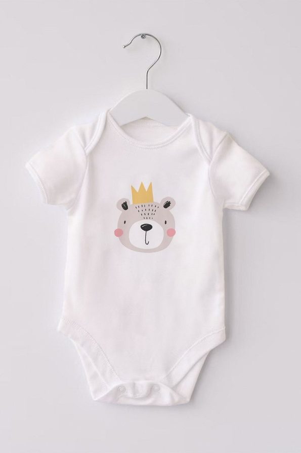 Lilabio 100% Organic Cotton 3-Pack Short Sleeve Baby Bodysuit Tiger