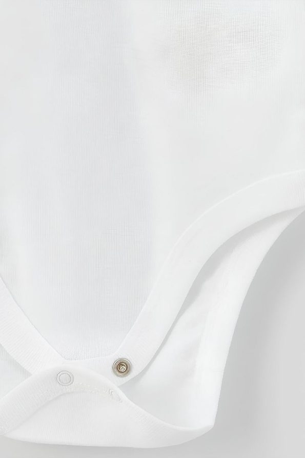 Organic 100% Cotton Basic Baby Bodysuit Set in White and Blue Melange
