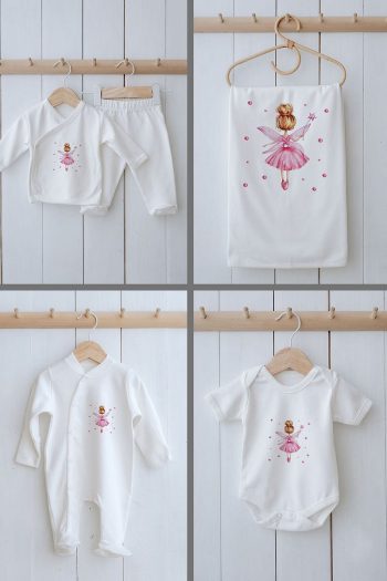 Tuğba Swan Organic 11-Piece Hospital Set - For Baby - Pink Fairy