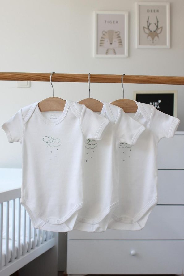 Mini Ropa Organic Cotton Baby Bodysuit Set - 3 Pack