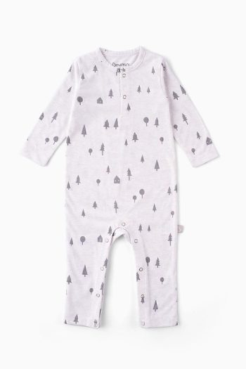 Boumini Baby Long Sleeve Snapsuit Pine Forest Print