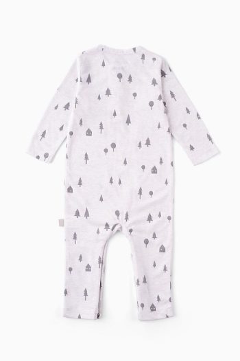 Boumini Baby Long Sleeve Snapsuit Pine Forest Print