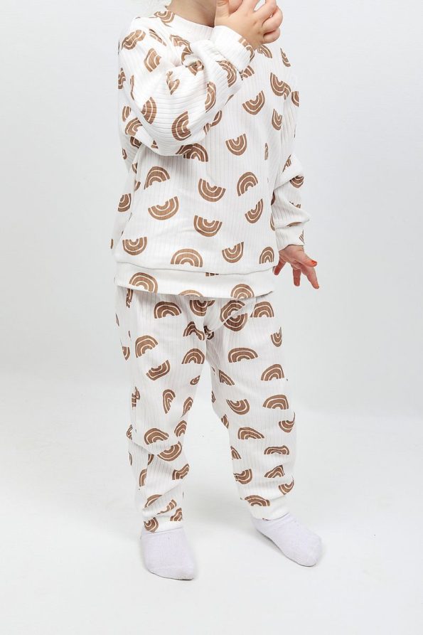 Cute Printed Long Sleeve Pajama Set for Baby Girls and Boys