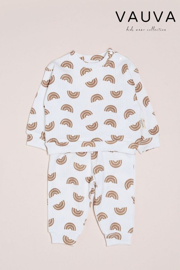 Cute Printed Long Sleeve Pajama Set for Baby Girls and Boys