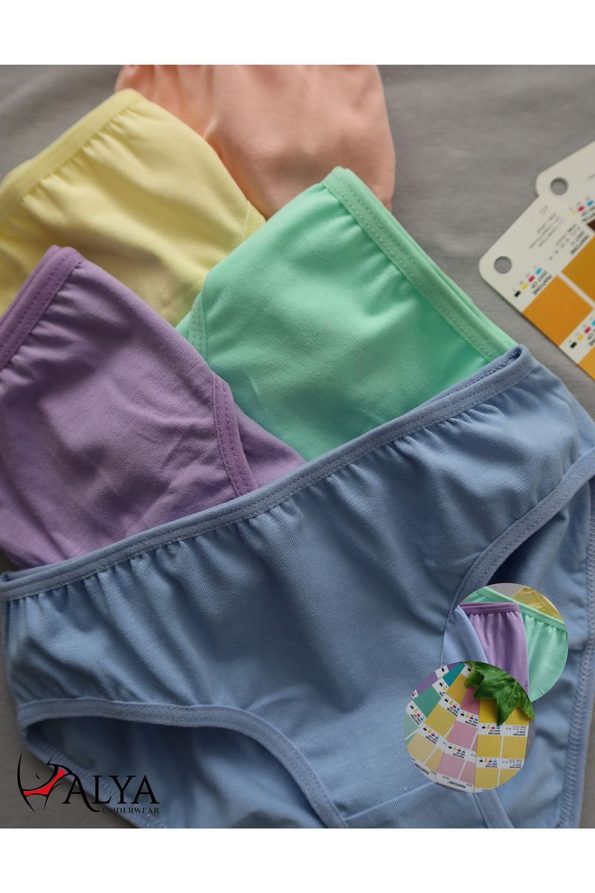 ALYA UNDERWEAR Girls' Cotton Colorful Briefs Pack of 10