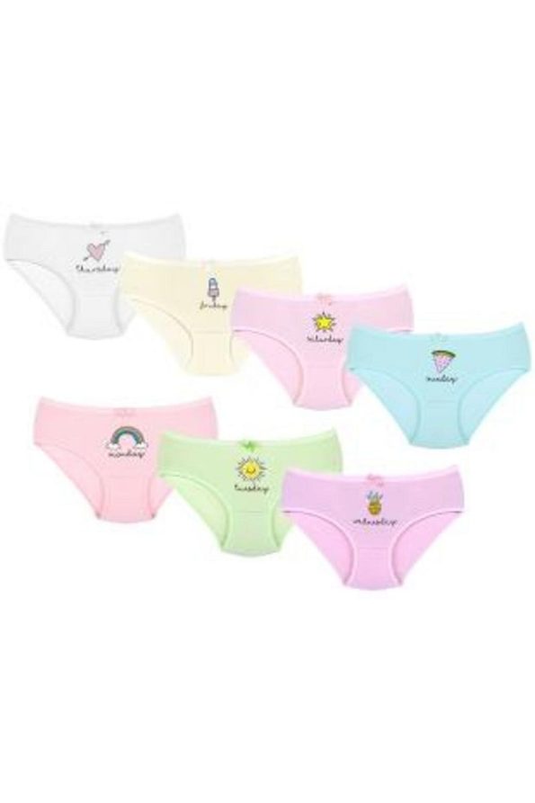 Newlilla 007 Girls' Mix Color Printed Panties Pack of 7
