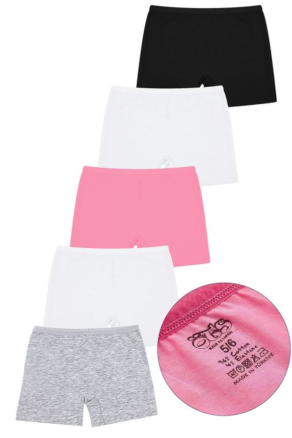 Öts Girls' Colorful 5-Pack Stretch Boxer Leggings