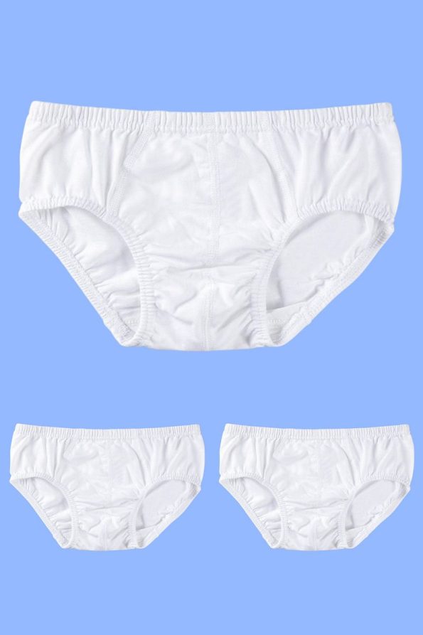 Embroidered Star Boys' White Tank Top and Brief Set - 3 Pack