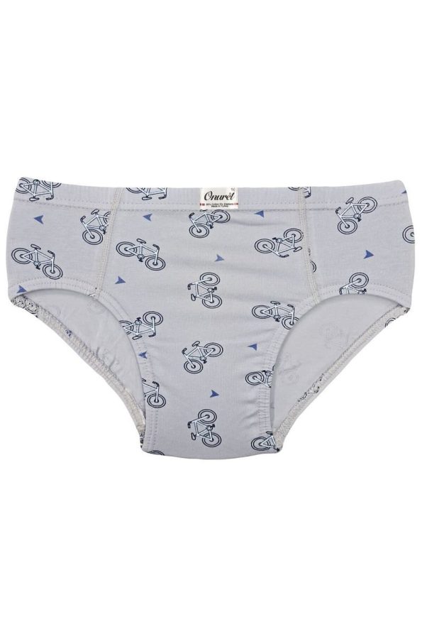 Onurel 5-Pack Boys' Colorful Bike Pattern Stretch Briefs