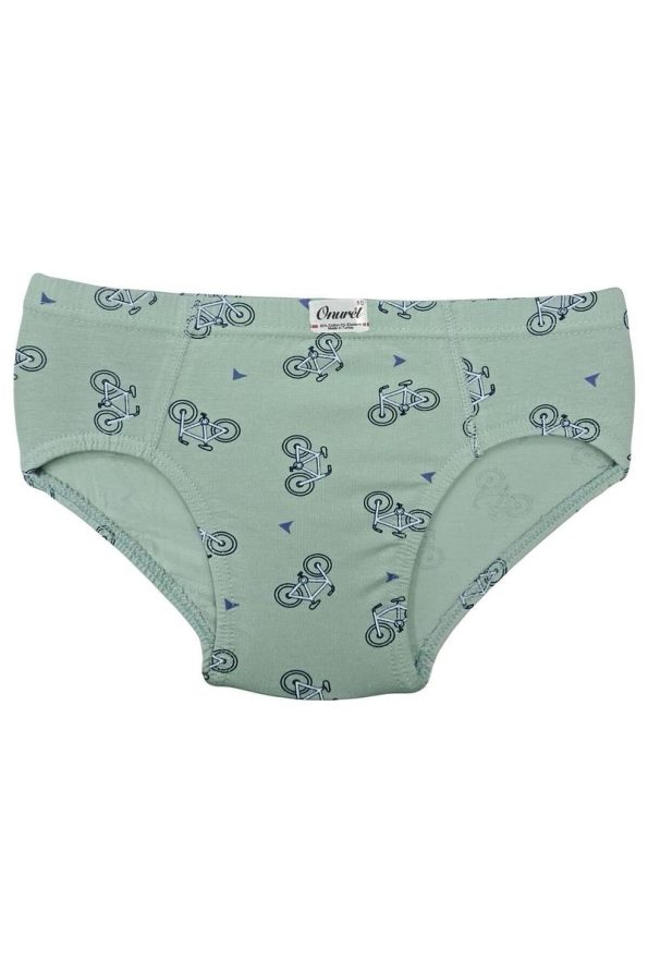 Onurel 5-Pack Boys' Colorful Bike Pattern Stretch Briefs