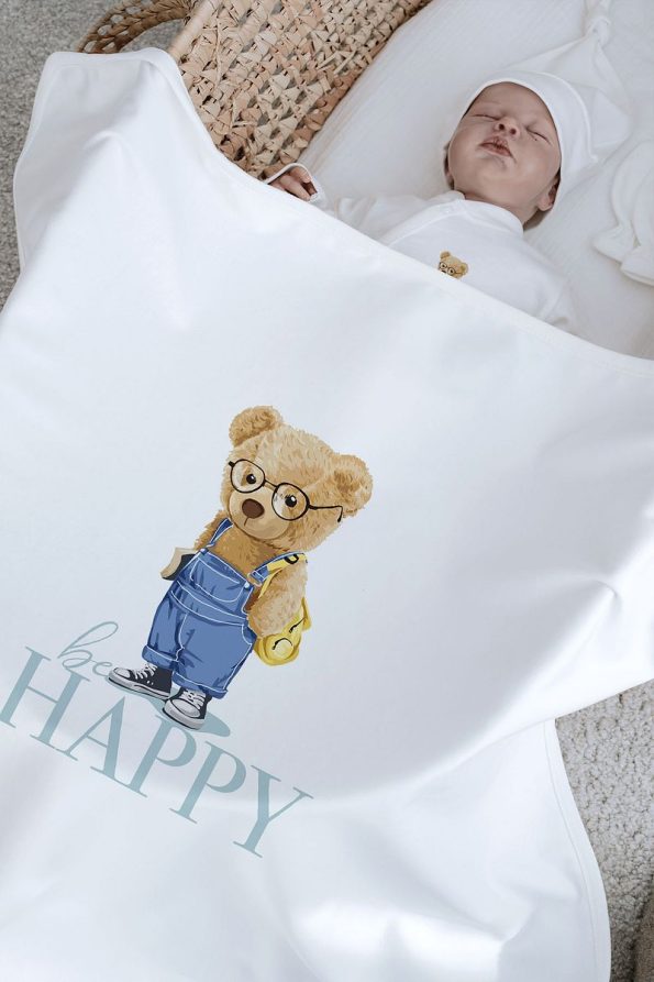 Tuğba Swan Organic 11-Piece Baby Hospital Set - Pure Baby - Bear-Designed Overalls