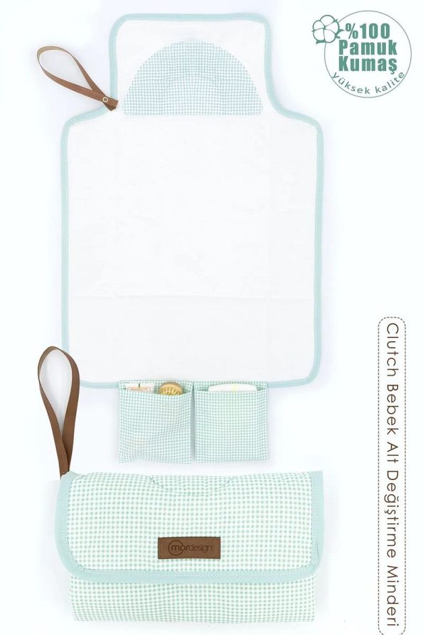 mordesign Baby Changing Mat and Portable Care Bag, Mint