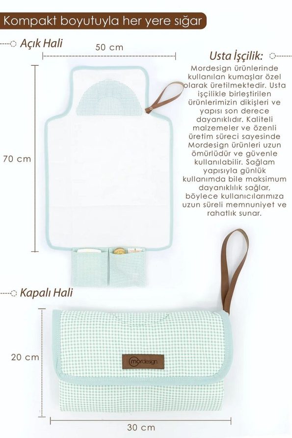 mordesign Baby Changing Mat and Portable Care Bag, Mint
