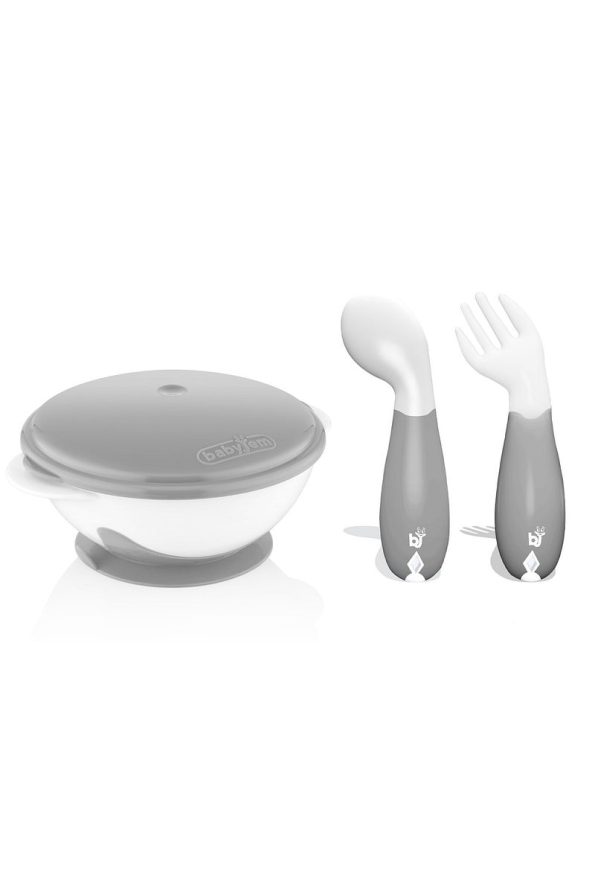 Babyjem Vacuum Suction Bowl and Angled Fork and Spoon Set