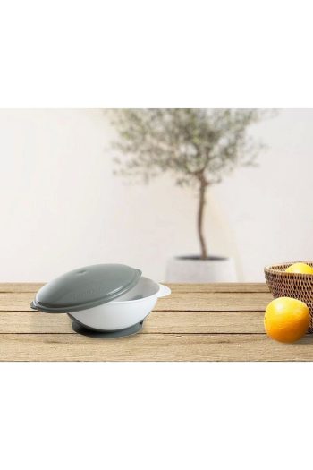 Babyjem Vacuum-Sealed Baby Feeding Plate Gray