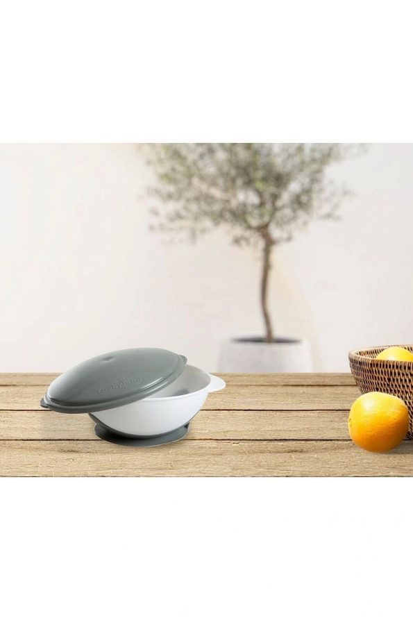 Babyjem Vacuum-Sealed Baby Feeding Plate Gray