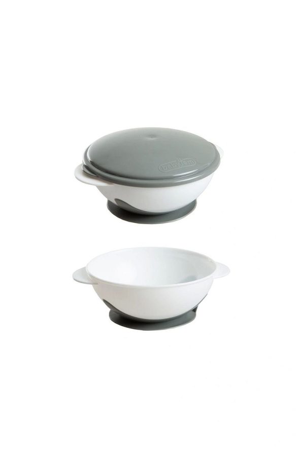 Babyjem Vacuum-Sealed Baby Feeding Plate Gray