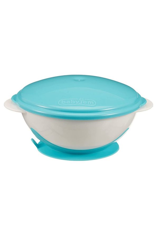 Babyjem Vacuum Plate with Blue Spoon and Fork Set