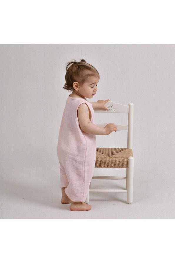 Lollie Baby&Kids Muslin Romper for Babies & Kids - Powder Pink