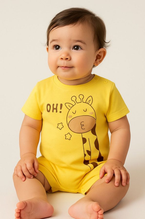 Nevrankids Newborn Baby Cotton Soft Short Sleeve Summer Romper